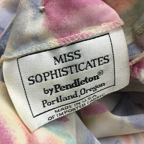 Vintage Miss Sophisticates Pendleton Skirt Blouse Set 10 Womens Pink Floral - Picture 11 of 16